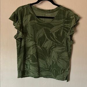 Pilcro Green Boxy Cap Sleeve T-Shirt, small